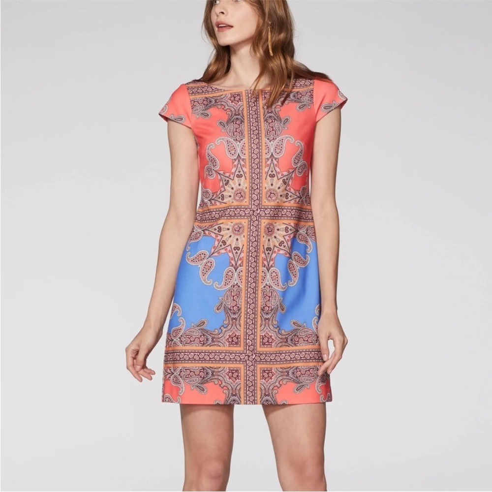 Vince Camuto Colorblocked Scuba Shift Dress - Coral -  14